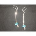 Exclusive turquoise baguette cut glass euro bea...