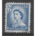 NEW ZEALAND 1954 QEII 4d BLUE SG 728 FINE USED