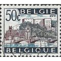BELGIUM, Bridge and Castle, Huy, blue 1965, 50c...