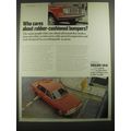 1967 Volvo 144 Car Ad - Who cares about rubber-cushioned bumpers?