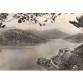 Postcard Serre-Ponçon dam, lake and check valve...