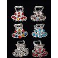 small mini silver metal hair claw clip with cry...