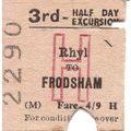 B.R. Edmondson Ticket - Rhyl to Frodsham
