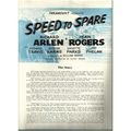 SPEED TO SPARE Richard Arlen, Jean Rogers Press...