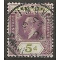 Leeward Islands 1922 SG71 5d Dull Purple & Oliv...