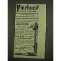 1912 Pinehurst North Carolina Ad - Winter Life