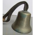 Antique Brass Cow Farm Collar Bell Goat w/Leath...