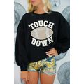 Black TOUCH DOWN Football Graphic Pullover Swea...