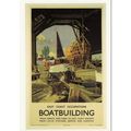 Railway Postcard LNER Poster Art Boatbuilding -...