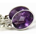 Amethyst, 925 Sterling Silver Leverback Earring...