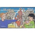 MALTA, CHRISTMAS, boys with Holy Family, blue 2...