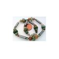 Hematite Fancy Jasper Beaded Gemstone Anklet Br...