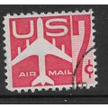 USA 1958 AIR 7c RED SILHOUETTE OF JET AIR LINER...
