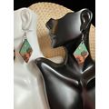 Earrings Western Cactus Sun Gobi Mountain Dangl...