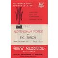 NOTTINGHAM FOREST v F C ZURICH FAIRS CUP 2ND RND 1ST LEG 1967