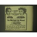 1959 The Marriage-Go-Round Play Advertisement - A Triumph!
