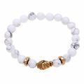 Buddha Bracelet Tigers Eye Spiritual White Turq...