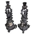 Pair of Antique c1900 French Spelter and Marble...