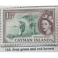 Cayman Islands QEII 1954 1½d Deep Green & Red b...