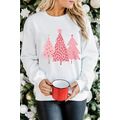 White Christmas Tree Dots Print Pullover Sweats...