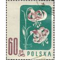 POLAND, FLOWER, Lilium martagon, green 1957, 60gr