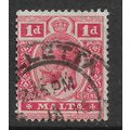 MALTA 1914 1d CARMINE RED SG 73 FINE USED#4