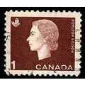 Canada 1962 Queen Elizabeth II 1c Used Stamp.