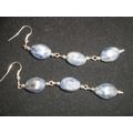 Exquisite pair large Sodalite faceted oval earr...