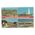 multiview WHITLEY BAY vintage unused postcard b...