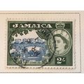 Jamaica 1956 2/- Blue & Bronze Green Fort Charl...