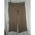 LunaChix Light Brown Striped Cuffed Capri Pants...
