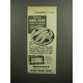 1952 Wakefield's King Crab Legs Ad - Serve king crab legs in shell tonight