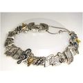 Bracelet #050 silver metal musical charms 7 inc...