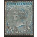 Bermuda 1886 SG25 2d Blue Wmk Crown CA Fine Use...