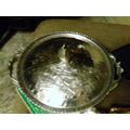 Hammered aluminum covered server rose on top