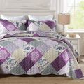 ENJOHOS Purple Queen Quilt - Bedspreads Queen S...