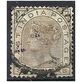 India 1876 SG80 6a Olive-Bistre Good/Fine Used. .