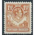 Northern Rhodesia 1941 SG30 1 1/2d Yellow-Brown...