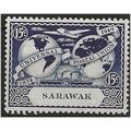 Sarawak 1949 SG168 15c Deep Blue UPU Mounted Mi...