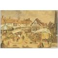 Mildenhall, Suffolk - Market Day art postcard, ...