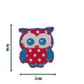 Owl Iron On Patch Pink Spotted Kids Badge Motif...