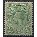 St Vincent 1921 SG131 1/2d Green Mounted Mint ...
