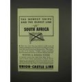 1938 Union-Castle Line Cruise Ad - To South Africa