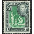 St. Vincent 1949 New Currency 1c Green and Blac...
