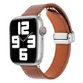 Magnetic Buckle Skin Feel Leather Watch Band, F...