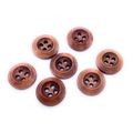 15mm Round Wooden Coffee Brown Buttons 4 Hole K...
