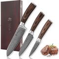 Wakoli Damascus Kitchen Knife Set, 3 Pieces Pro...