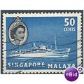 Singapore 1955 SG49 50c Blue & Black Fine Used