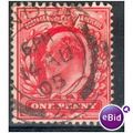 GB stamps 1902-10 KEV11 - 1d SG219 London 73
