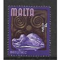 MALTA 1965 / 70 1/2d NEOLITHIC ERA SG 330 M / MINT